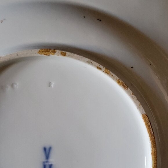 Antique Meissen Plate Courting Couple Romantic Scene Floral Design 8.75" - Picture 8 of 8